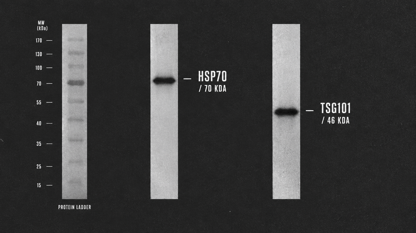 5 / WESTERN BLOT — HSP70(70kDa) · TSG101(46kDa) 검출 → 우유-엑소좀 확인